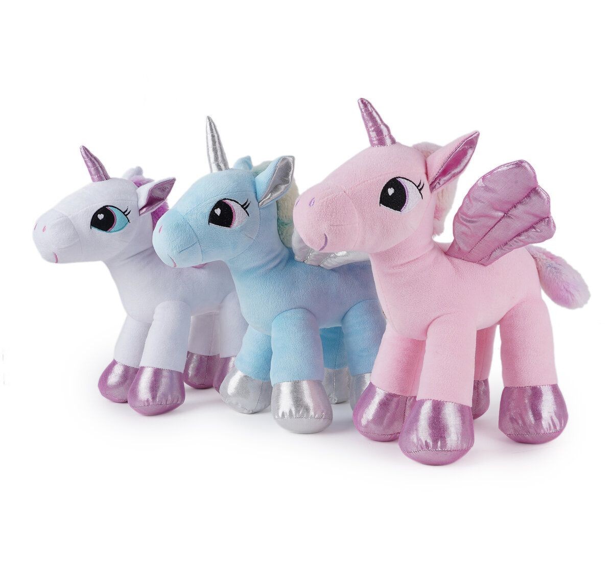 Jeannie Magic Sky Blue Unicorn-Silver and Sparkly Eyes Soft and Cuddly Toy, 0M+