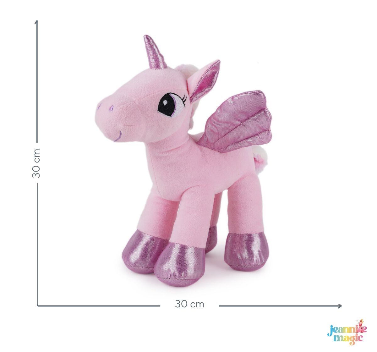 Jeannie Magic Dreamy Pink Unicorn-Pink Sparkly Wings Soft and Cuddly Toy, 0M+