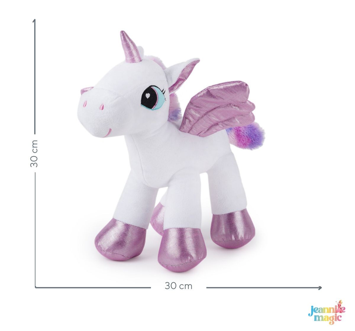 Jeannie Magic Wonder White Unicorn - Sparkly Eyes and Giltter Eyes, Soft and Cuddly Toy, 0M+