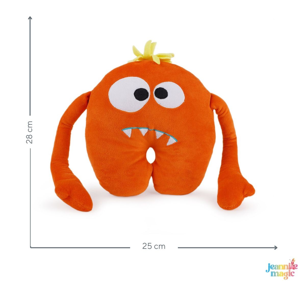 Jeannie Magic Deep Orange Cuddly Monster Soft Toy Soft and Cuddly Toy, 0M+