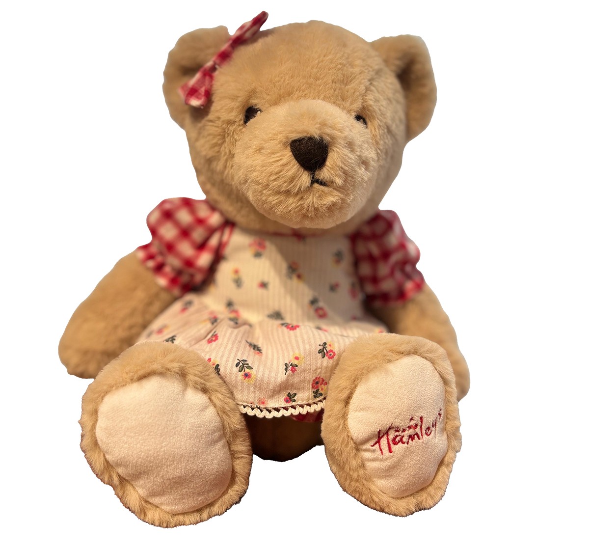 Hamleys 35cm Brit Girl Teddy Bear Plush Soft Toy, Valentine Special Bear, Beige, 3Y+